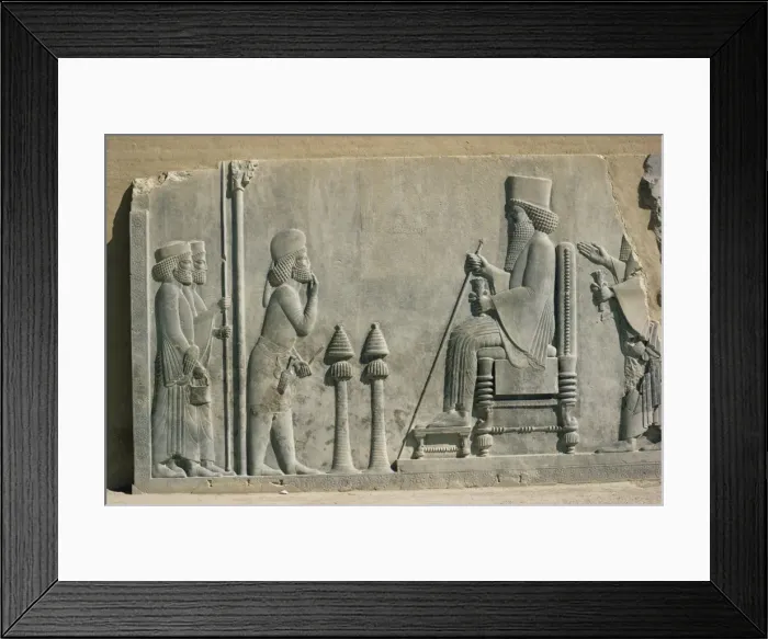 Framed Print : Relief of the enthronement of Darius Framed Print : Relief of the enthronement of Darius