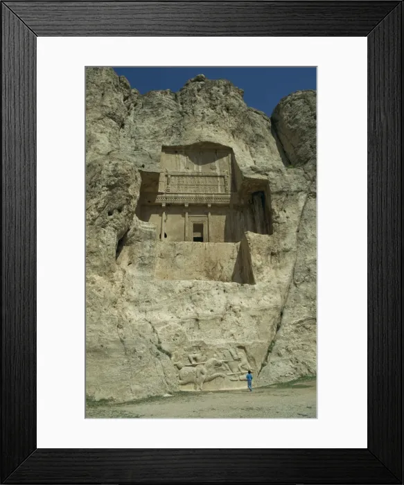 Framed Print : Sassanian carvings showing Hormizd on horseback