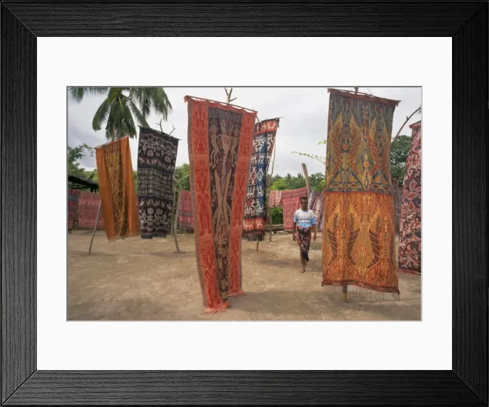 Framed Print : Ikat cloths for sale Framed Print : Ikat cloths for sale