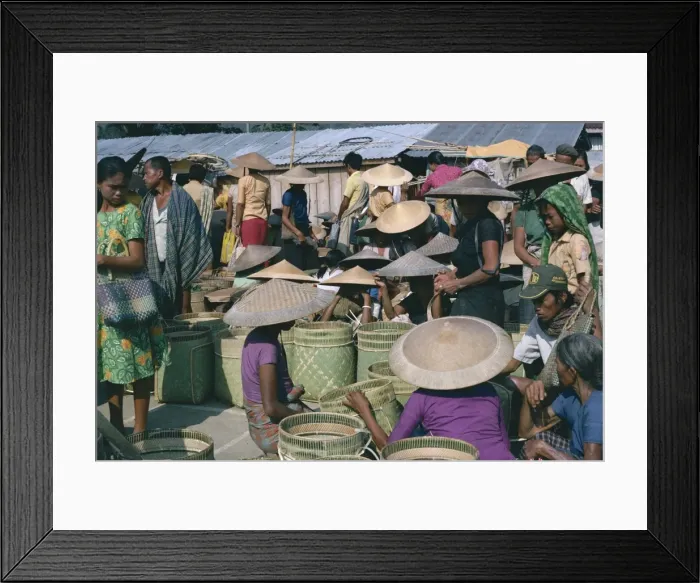 Framed Print : People at Toraja market