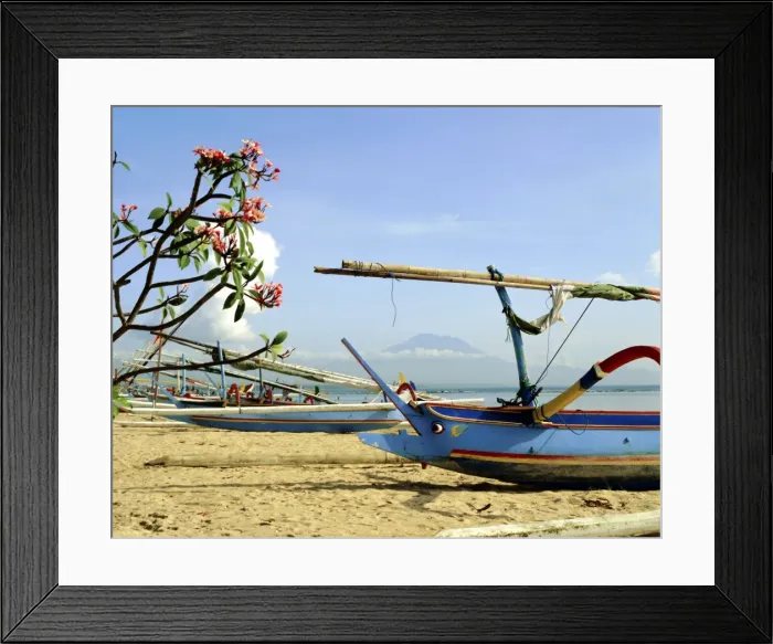 Framed Print : Outrigger boats on Sanur Beach Framed Print : Outrigger boats on Sanur Beach