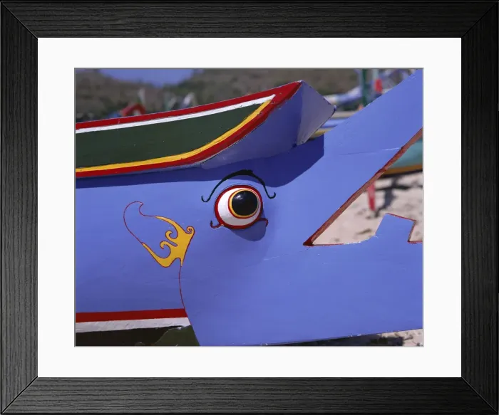 Framed Print : Close-up of painted eye on side of fishing boat Framed Print : Close-up of painted eye on side of fishing boat