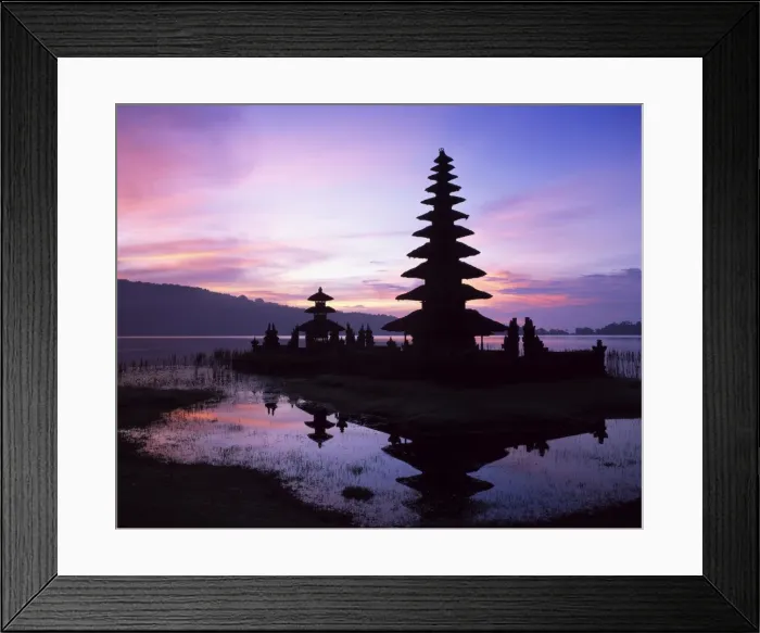 Framed Print : Reflections of the Candikuning Temple in the water Framed Print : Reflections of the Candikuning Temple in the water