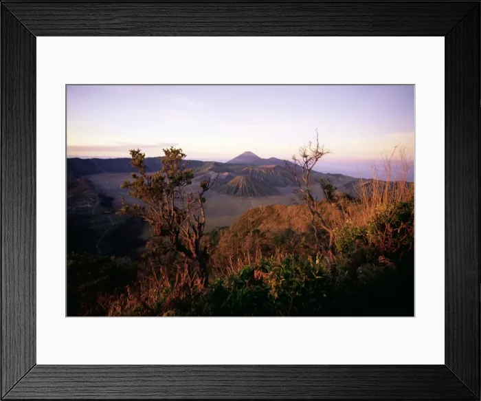Framed Print : Sunrise over volcanic landscape Framed Print : Sunrise over volcanic landscape