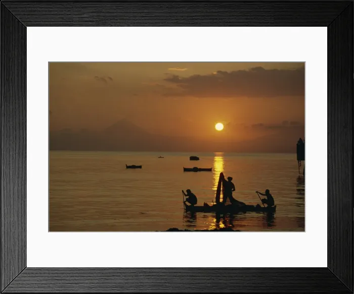 Framed Print : Fishermen silhouetted at sunset at Ende on the island of Flores Framed Print : Fishermen silhouetted at sunset at Ende on the island of Flores