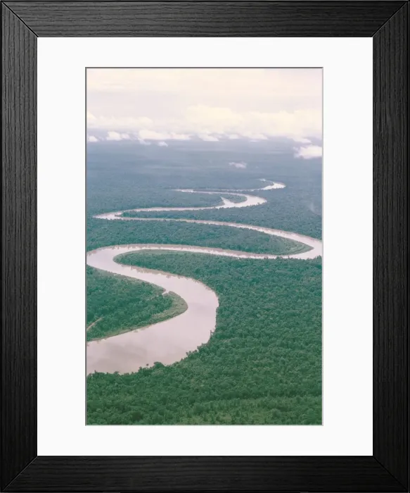 Framed Print : Aerial view of river and forest, West Irian (Irian Jaya) Framed Print : Aerial view of river and forest, West Irian (Irian Jaya)