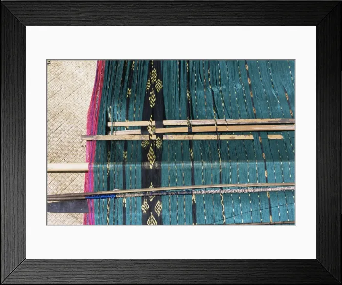 Framed Print : Traditional ikat weaving Framed Print : Traditional ikat weaving
