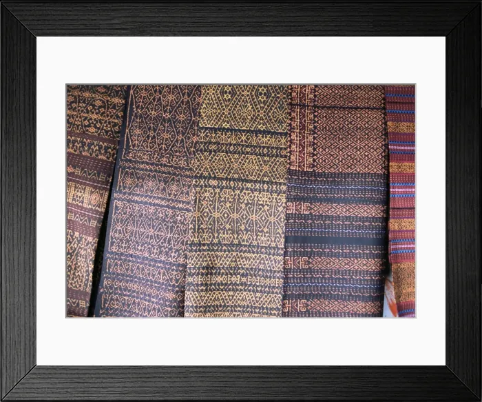 Framed Print : Traditional ikat weavings