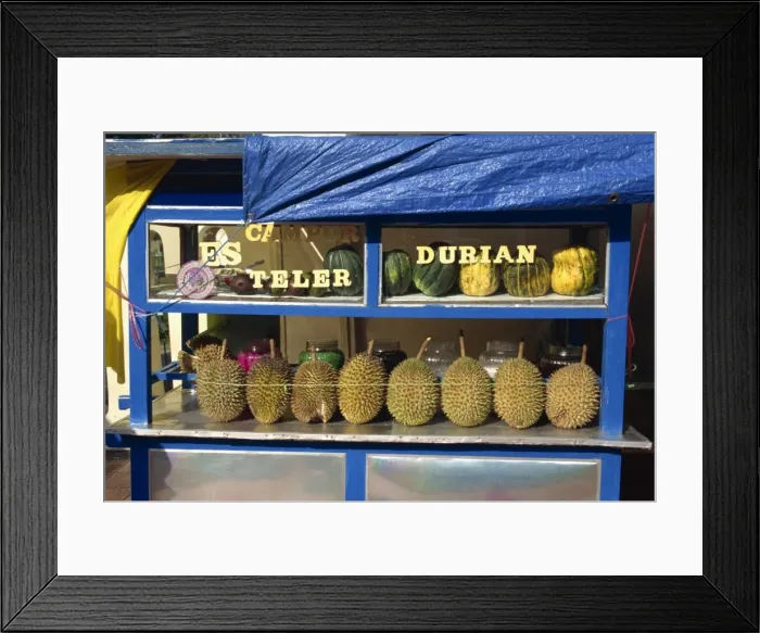 Framed Print : Stall selling durian fruit Framed Print : Stall selling durian fruit