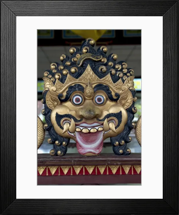 Framed Print : Close-up of the face of a demon at the Kraton or Sultans Framed Print : Close-up of the face of a demon at the Kraton or Sultans