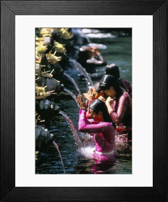 Framed Print : Young women at Tirta Empul temple Framed Print : Young women at Tirta Empul temple