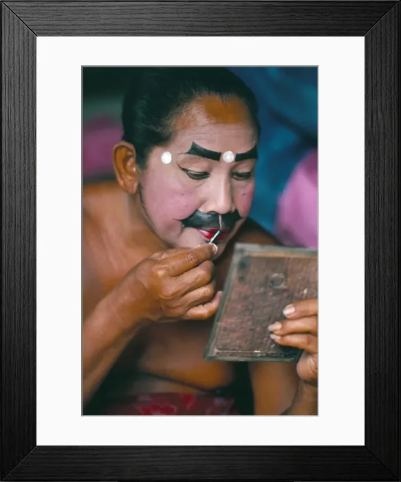 Framed Print : Applying make-up for the Barong classical dance