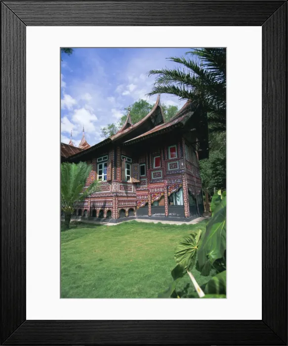 Framed Print : Decorated house in Minangkabau village of Pandai Sikat Framed Print : Decorated house in Minangkabau village of Pandai Sikat