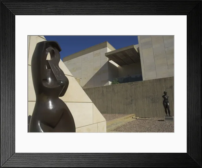 Framed Print : Two sculptures with museum facade in the background Framed Print : Two sculptures with museum facade in the background