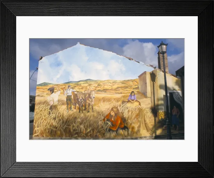 Framed Print : Painting by Pina Monne on side of house Framed Print : Painting by Pina Monne on side of house