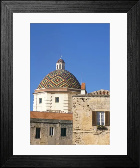 Framed Print : Majolica tiled cupola of Jesuit church of San Michele Framed Print : Majolica tiled cupola of Jesuit church of San Michele