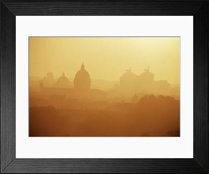 Framed Print : City under morning fog Framed Print : City under morning fog