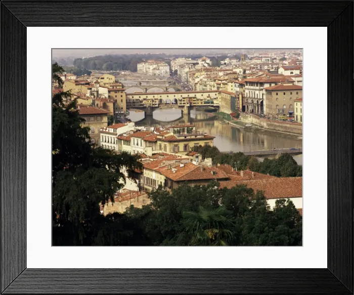 Framed Print : View over the city including the River Arno Framed Print : View over the city including the River Arno