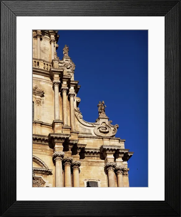 Framed Print : Detail including equestrian statue of St