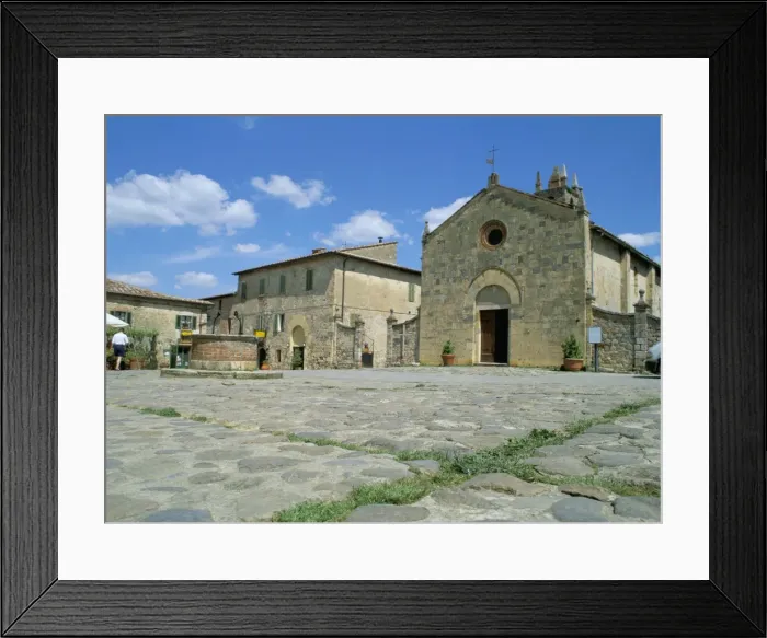 Framed Print : Piazza and church Framed Print : Piazza and church