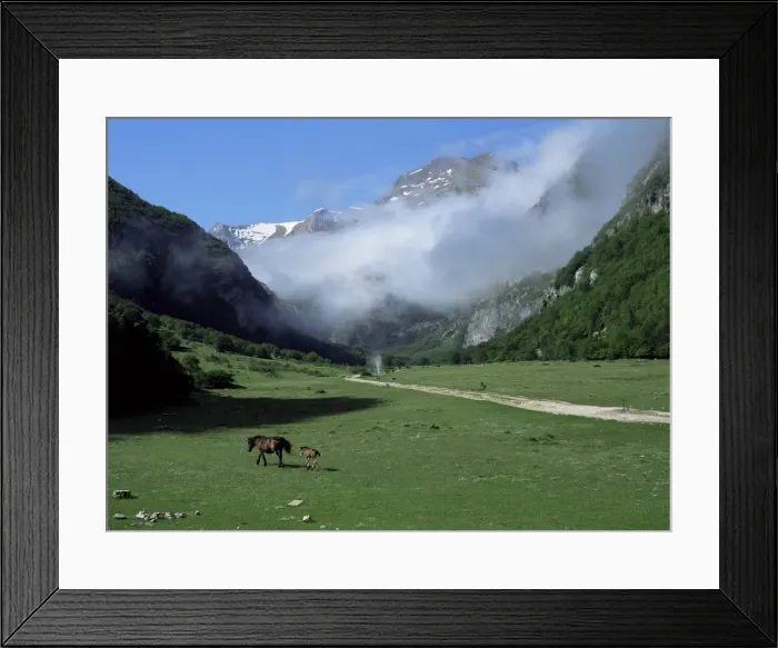 Framed Print : Looking south up Piano della Gardosa valley with track Framed Print : Looking south up Piano della Gardosa valley with track