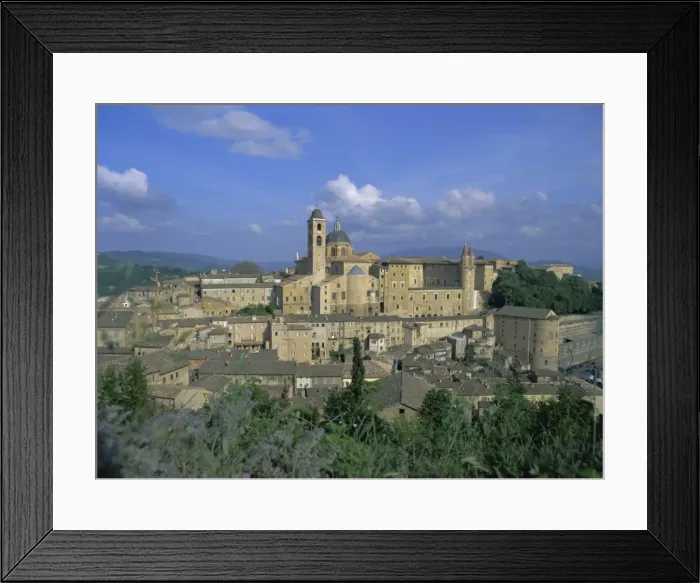 Framed Print : City seen from north with Cathedral (left) and Palazzo Ducale (right)