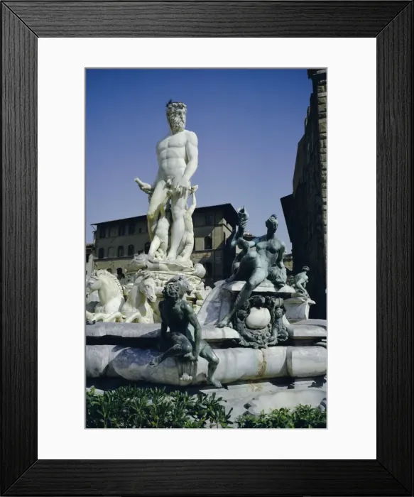 Framed Print : Fountain of Neptune dating from 1576 Framed Print : Fountain of Neptune dating from 1576