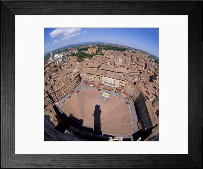 Framed Print : Aerial view of the Piazza del Campo and the town of Siena Framed Print : Aerial view of the Piazza del Campo and the town of Siena