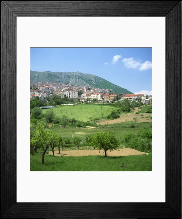 Framed Print : Fields below the town of Ortona dei Marsi in Abruzzo Framed Print : Fields below the town of Ortona dei Marsi in Abruzzo