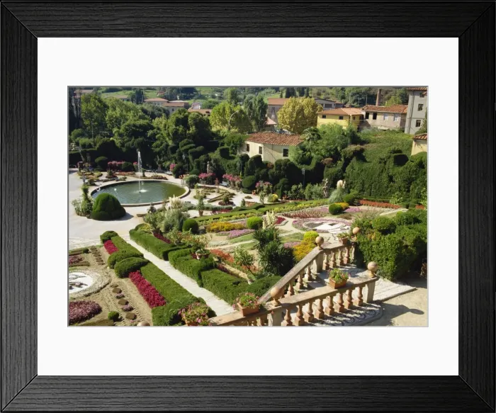Framed Print : The formal terraced gardens of the 18th century Villa Framed Print : The formal terraced gardens of the 18th century Villa