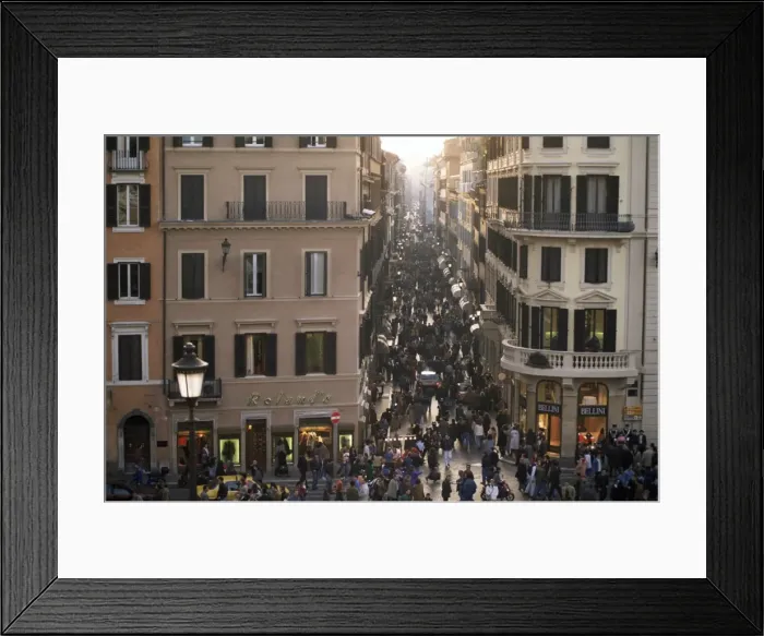 Framed Print : Via Condotti from the Spanish Steps Framed Print : Via Condotti from the Spanish Steps