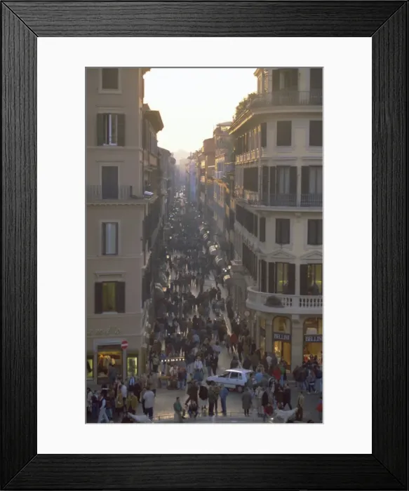 Framed Print : Via Condotti from the Spanish Steps Framed Print : Via Condotti from the Spanish Steps