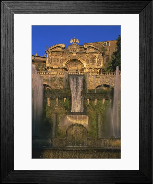 Framed Print : Grand fountain in the gardens of the Villa d Este Framed Print : Grand fountain in the gardens of the Villa d Este