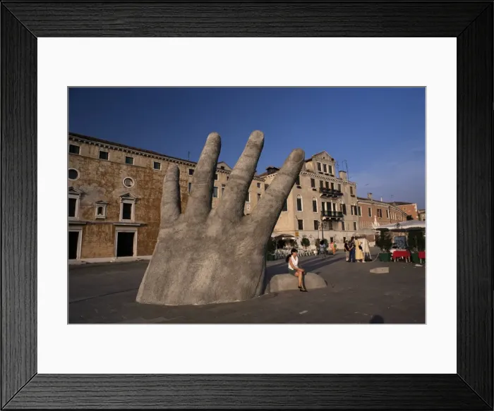 Framed Print : Stone sculpture of hand on Riva Degli Schiavoni Framed Print : Stone sculpture of hand on Riva Degli Schiavoni