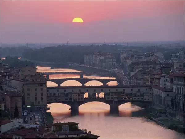 The Ponte Vecchio and other bridges over the River