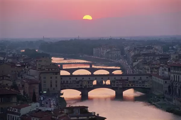 The Ponte Vecchio and other bridges over the River
