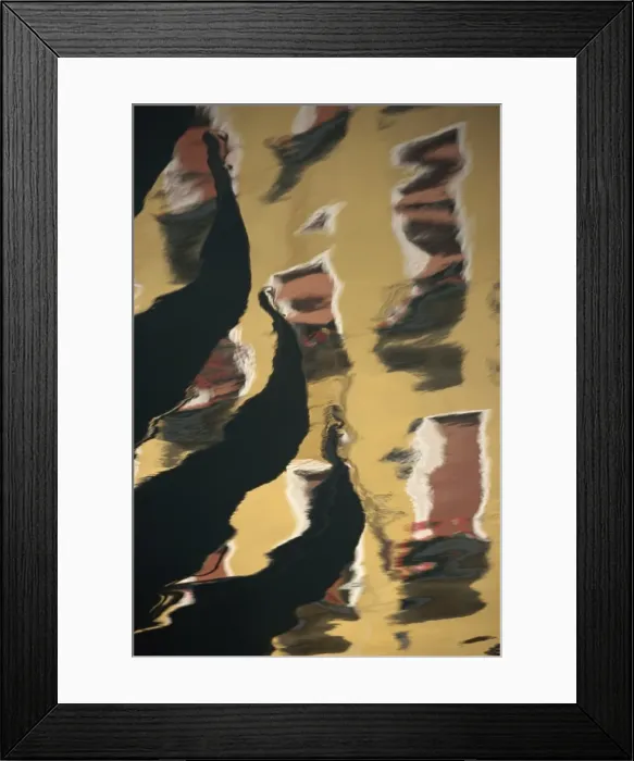 Framed Print : Reflections of the prows of gondolas in the water in Venice Framed Print : Reflections of the prows of gondolas in the water in Venice