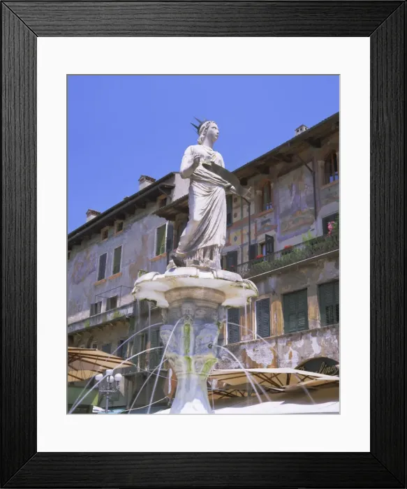 Framed Print : Fountain in Piazza delle Erbe Framed Print : Fountain in Piazza delle Erbe