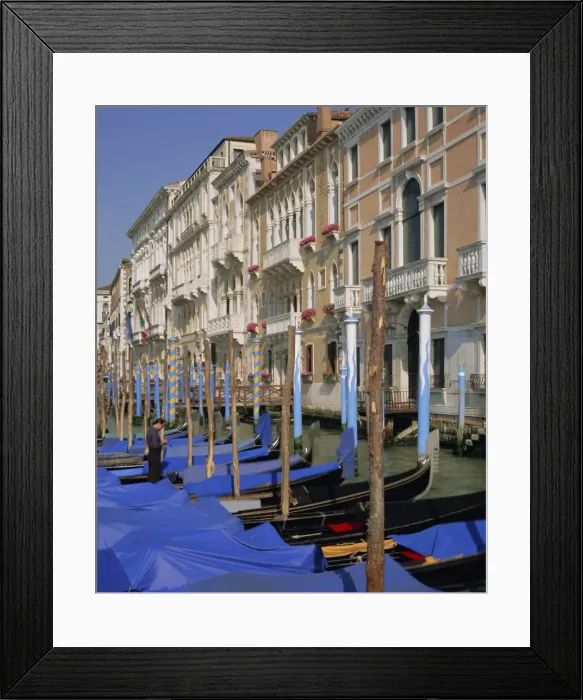 Framed Print : Moored gondolas on the Grand Canal Framed Print : Moored gondolas on the Grand Canal