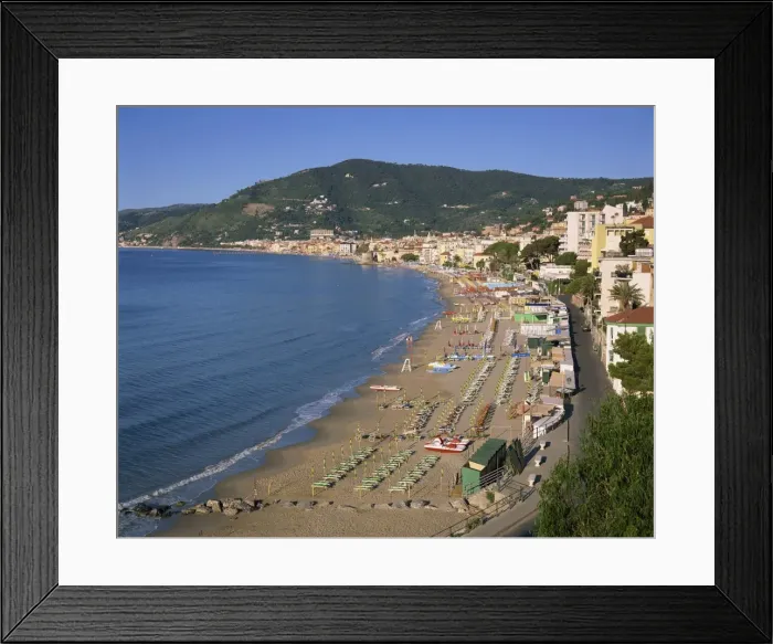 Framed Print : Beach and town Framed Print : Beach and town