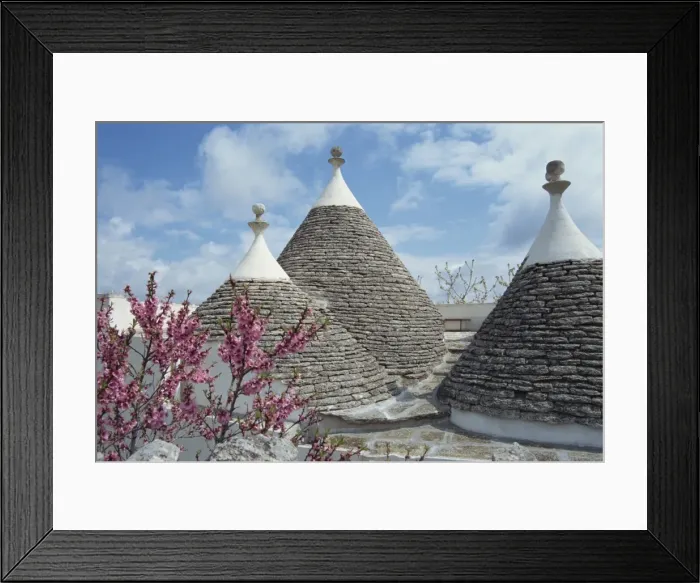 Framed Print : Conical rooftops of trulli near Martina Franca in Puglia Framed Print : Conical rooftops of trulli near Martina Franca in Puglia