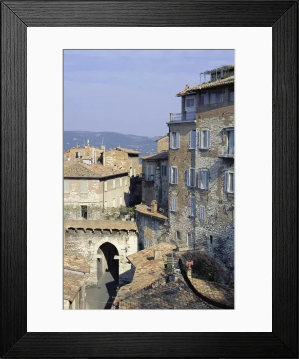 Framed Print : Mandorla Gate and buildings of the town Framed Print : Mandorla Gate and buildings of the town