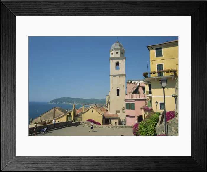 Framed Print : Tower and houses on the Piazza San Giovanni in Framed Print : Tower and houses on the Piazza San Giovanni in