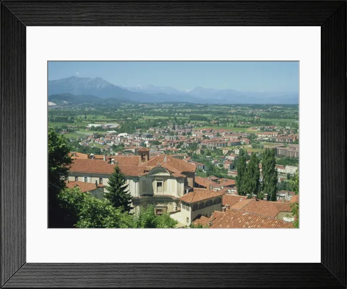 Framed Print : Mondovi Piazza view across to the Alps Framed Print : Mondovi Piazza view across to the Alps