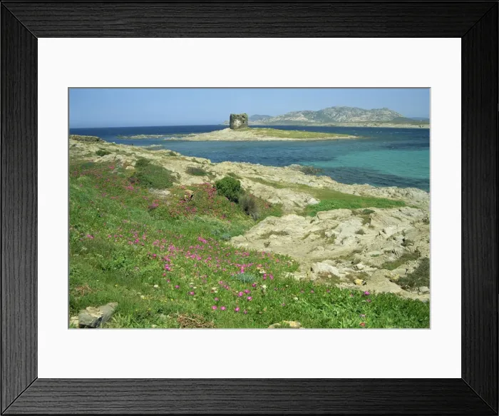 Framed Print : Rocky coast and Pelosa tower in the Fornelli inlet Framed Print : Rocky coast and Pelosa tower in the Fornelli inlet