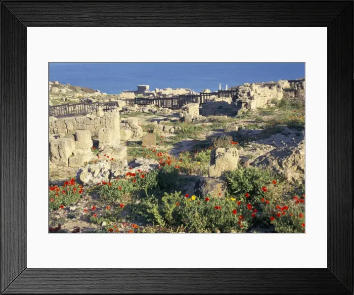 Framed Print : Punic and Roman ruins of city founded by Phoenicians in 730BC