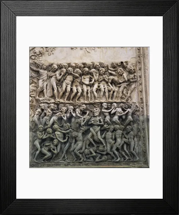 Framed Print : Bas reliefs of episodes from the Testament by Martini Framed Print : Bas reliefs of episodes from the Testament by Martini