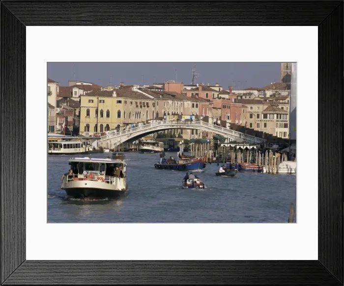 Framed Print : Vaporetto (water bus) on Grand Canal near the train station Framed Print : Vaporetto (water bus) on Grand Canal near the train station