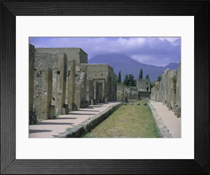 Framed Print : Restored buildings in Roman town buried in AD 79 by Framed Print : Restored buildings in Roman town buried in AD 79 by