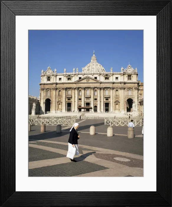 Framed Print : Nun in St. Peters Square Framed Print : Nun in St. Peters Square